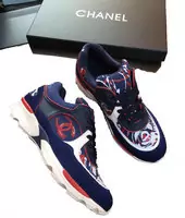 nouvelle collection chanel chaussures femmes mid-heel red blue flower